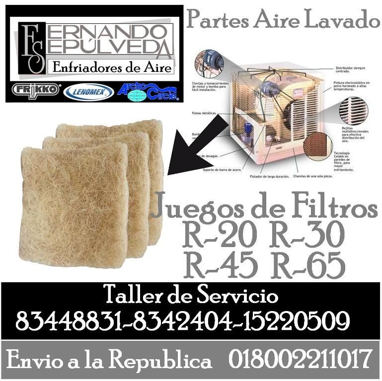Filtros de Aire Lavado o Enfriador de Aire R-20 o R-25