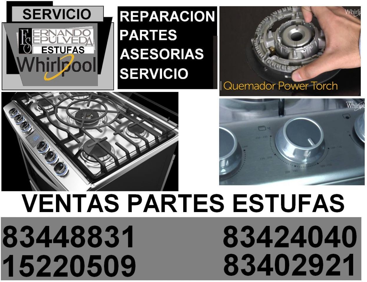 REFACCIONES PARA ESTUFA WHIRPOOL EN MONTERREY