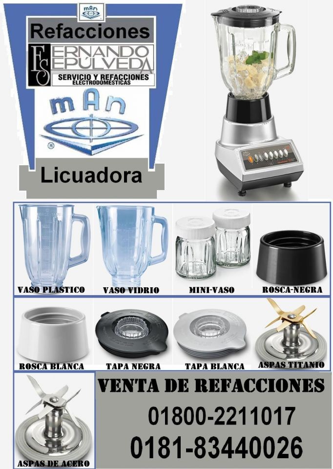 REFACCIONES DE LICUADORA MAN