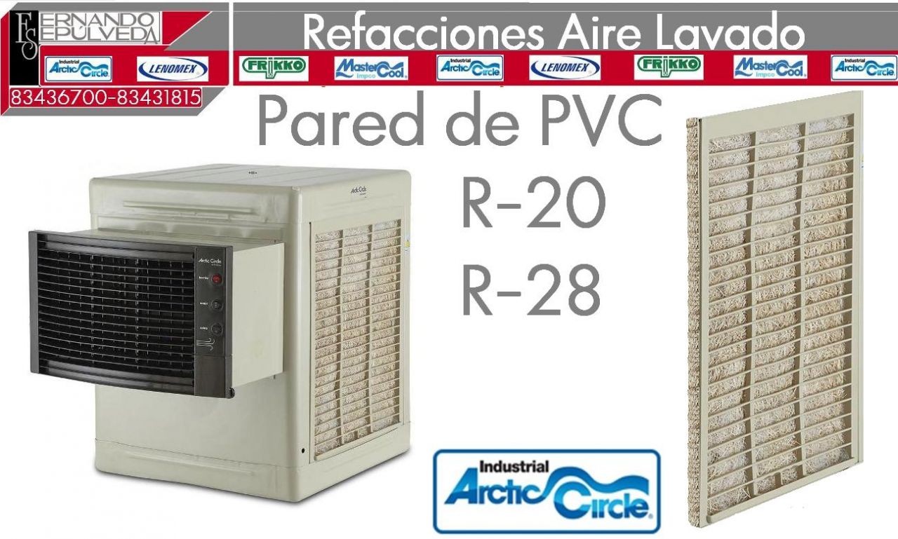PAREDES R-20,  R-28-2,  LHR-28-2 DE PVC PARA AIRE LAVADO O ENFRIADOR DE VENTANA