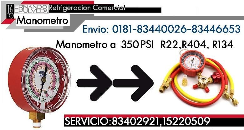 Manometro de Refrigeracion Rojo